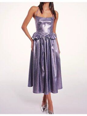 Eliza Faulkner Tessa Glitter Dress Elegant Formal Purple Retro Purple Womens M